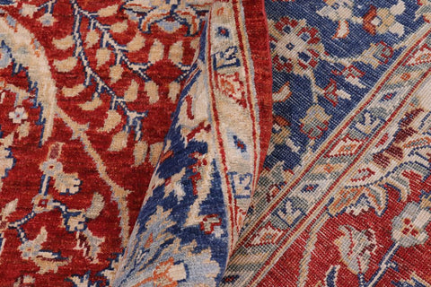 handmade Traditional Kafkaz Rust Blue Hand Knotted RECTANGLE 100% WOOL area rug 6X8