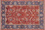 Bohemian Ziegler Abe Rust/Blue Hand-Knotted Wool Rug - 6'0'' x 7'11''