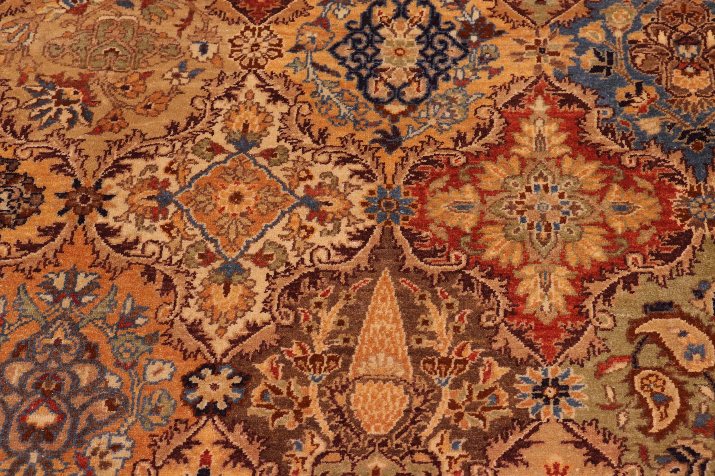 handmade Transitional Design Multi Blue Hand Knotted RECTANGLE 100% WOOL area rug 8' x 10'