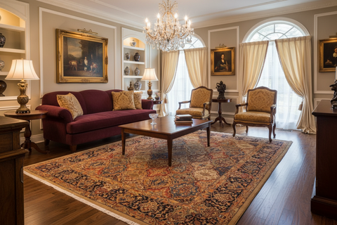 Turkish Knotted Istanbul Hisako Multi/Blue Wool Rug - 8'1''X10'2''