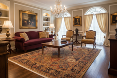 Turkish Knotted Istanbul Hisako Multi/Blue Wool Rug - 8'1''X10'2''