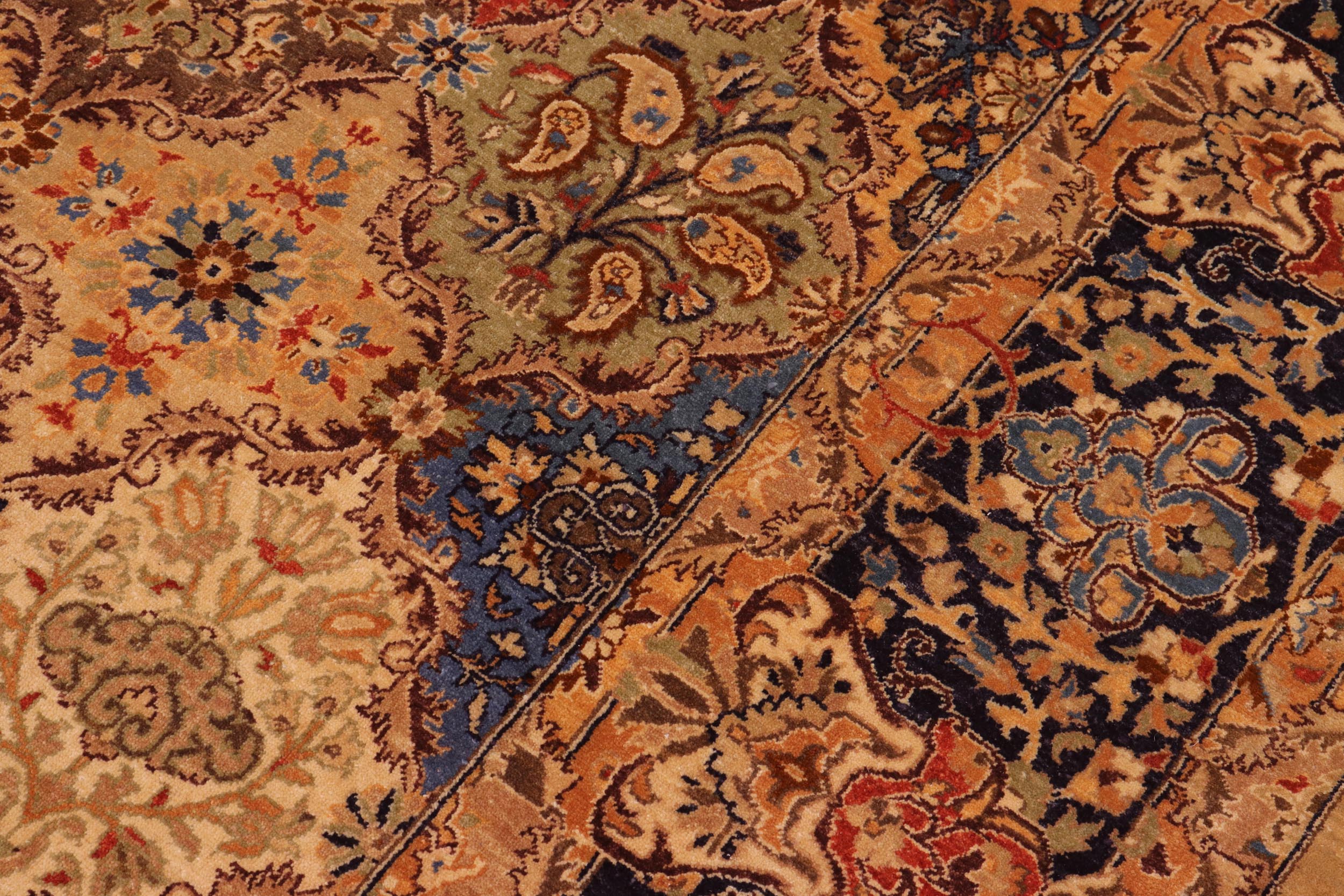 handmade Transitional Design Multi Blue Hand Knotted RECTANGLE 100% WOOL area rug 8' x 10'