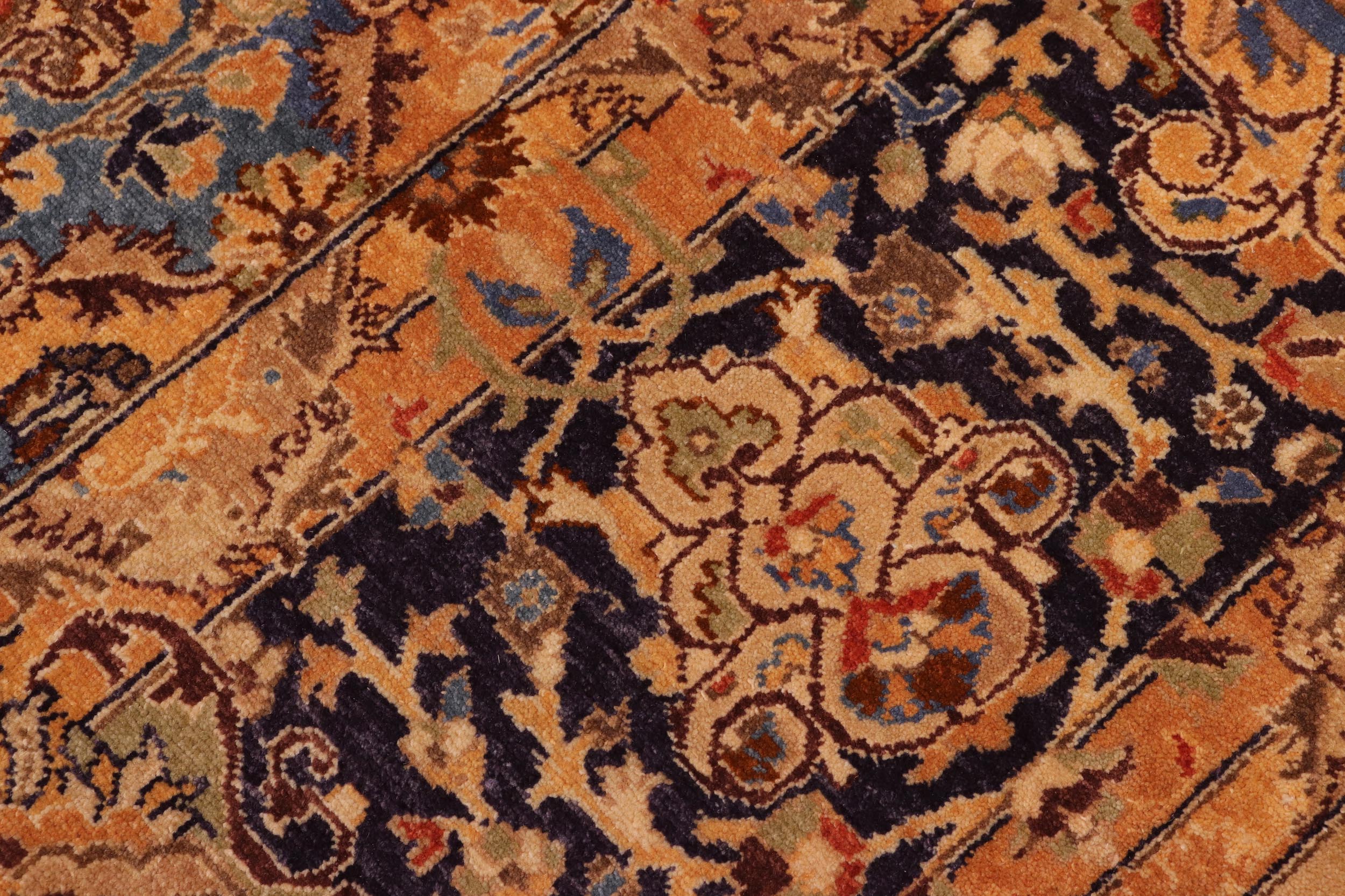 handmade Transitional Design Multi Blue Hand Knotted RECTANGLE 100% WOOL area rug 8' x 10'