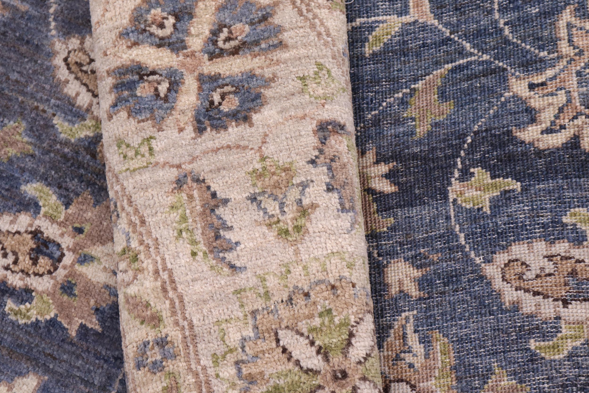 handmade Traditional Kafkaz Gray Blue Hand Knotted ROUND 100% WOOL area rug 6' x 6'