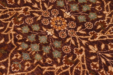 handmade Traditional  Brown Ivory Hand Knotted RECTANGLE 100% WOOL area rug 8' x 10'