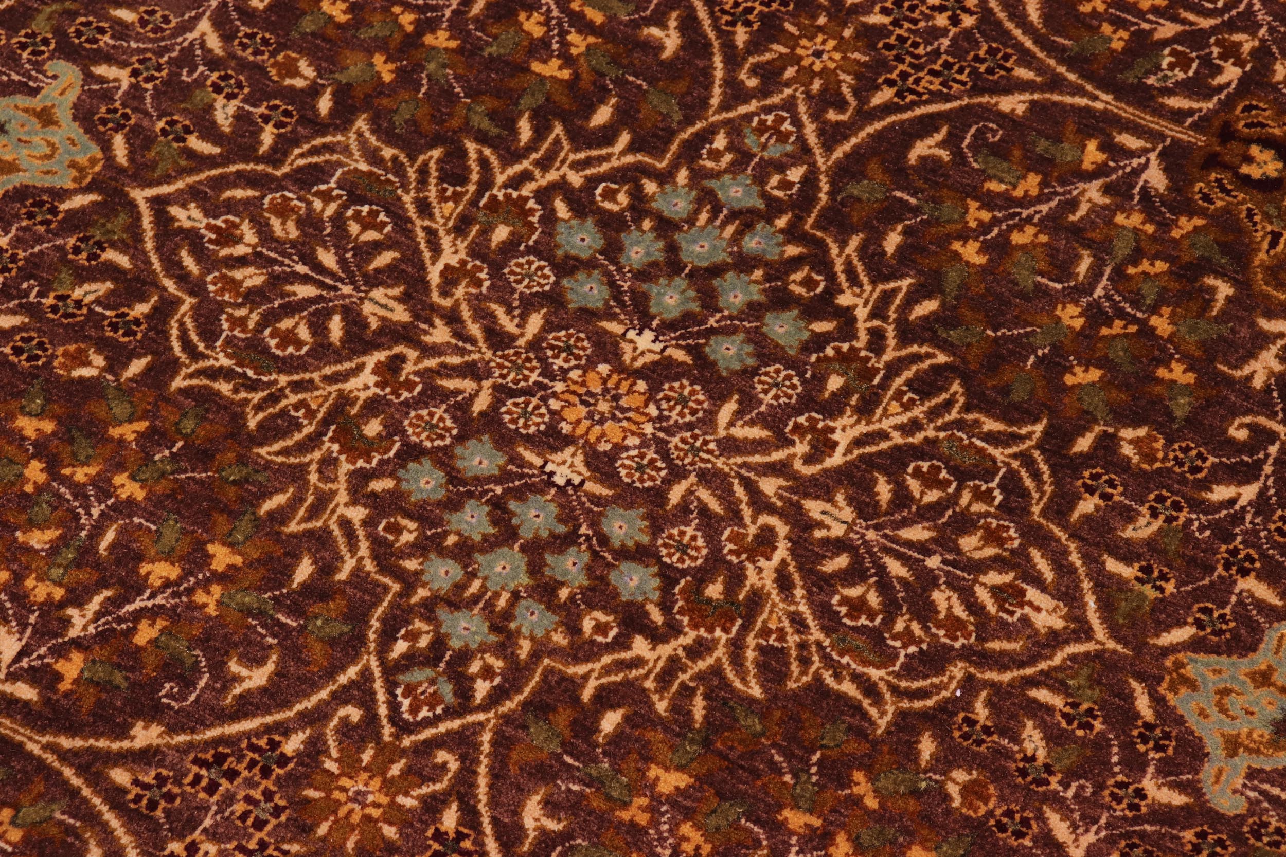 handmade Traditional  Brown Ivory Hand Knotted RECTANGLE 100% WOOL area rug 8' x 10'
