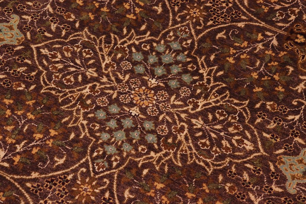 handmade Traditional  Brown Ivory Hand Knotted RECTANGLE 100% WOOL area rug 8'X10'