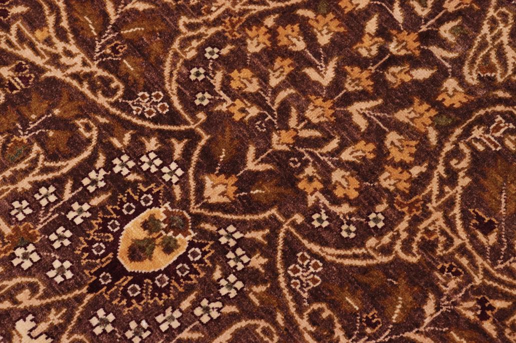 handmade Traditional  Brown Ivory Hand Knotted RECTANGLE 100% WOOL area rug 8'X10'