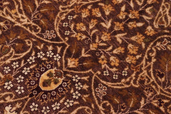 handmade Traditional  Brown Ivory Hand Knotted RECTANGLE 100% WOOL area rug 8'X10'