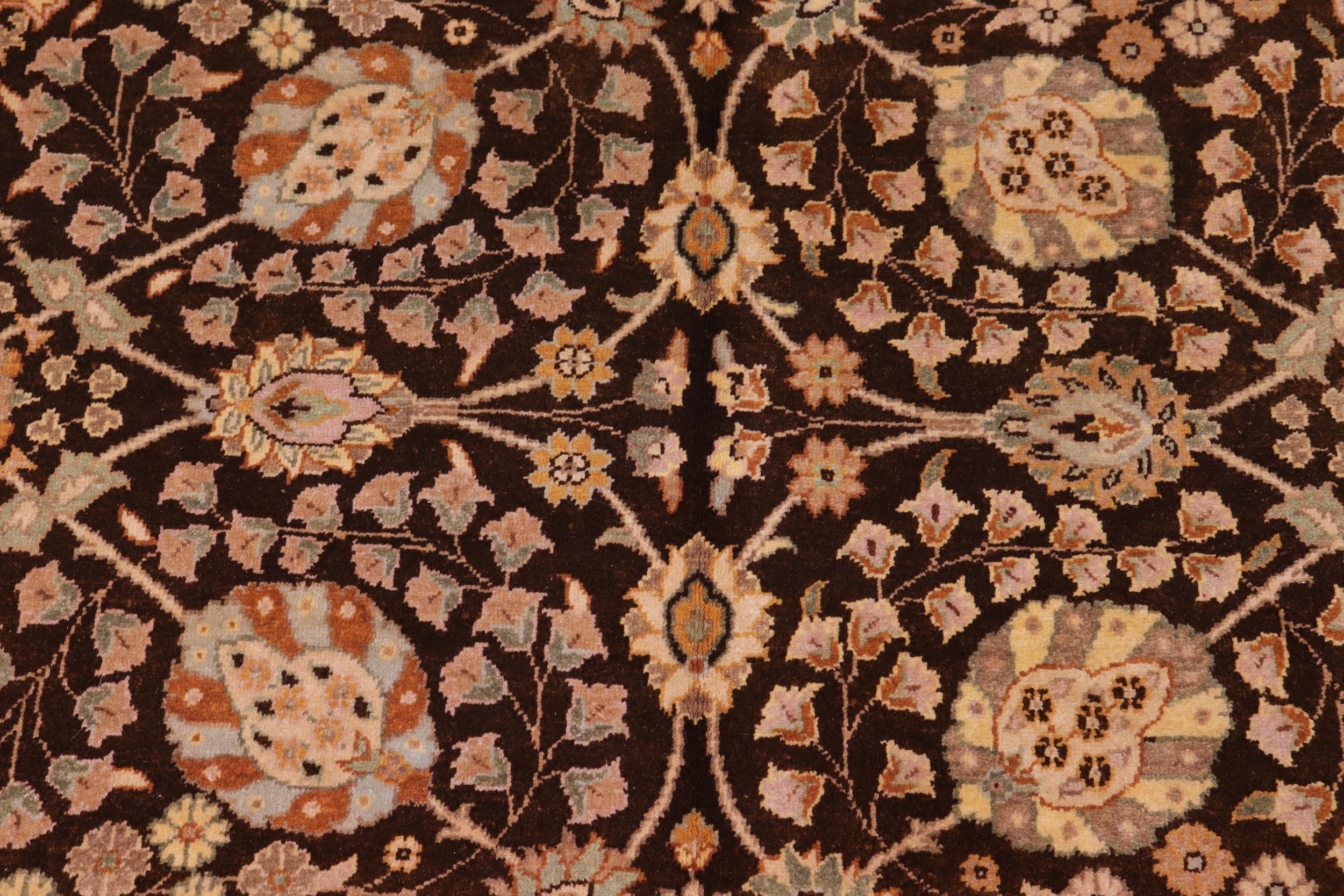 handmade Traditional  Brown Tan Hand Knotted RECTANGLE 100% WOOL area rug 8' x 10'
