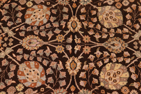 handmade Traditional  Brown Tan Hand Knotted RECTANGLE 100% WOOL area rug 8' x 10'