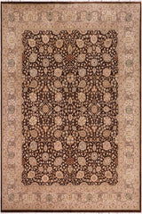 handmade Traditional  Brown Tan Hand Knotted RECTANGLE 100% WOOL area rug 8'X10'