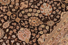 handmade Traditional  Brown Tan Hand Knotted RECTANGLE 100% WOOL area rug 8'X10'