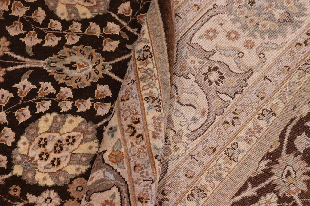 handmade Traditional  Brown Tan Hand Knotted RECTANGLE 100% WOOL area rug 8'X10'