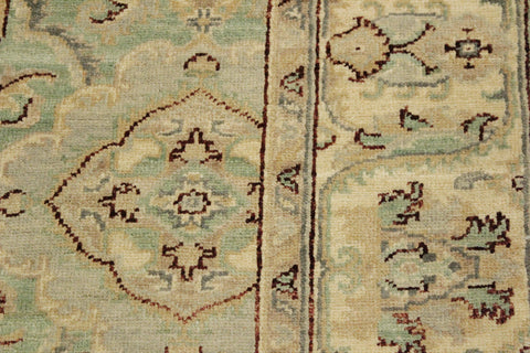 handmade Traditional Kafkaz Lt. Green Ivory Hand Knotted RECTANGLE 100% WOOL area rug 4x6