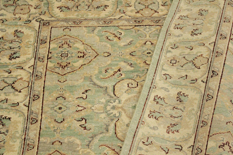 handmade Traditional Kafkaz Lt. Green Ivory Hand Knotted RECTANGLE 100% WOOL area rug 4x6