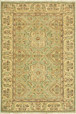 handmade Traditional Kafkaz Lt. Green Ivory Hand Knotted RECTANGLE 100% WOOL area rug 4 x 6