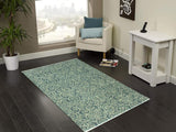 handmade Modern Cryena Green Blue Lt. Green Hand Knotted RECTANGLE WOOL&SILK area rug 4x6