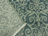 handmade Modern Cryena Green Blue Lt. Green Hand Knotted RECTANGLE WOOL&SILK area rug 4x6