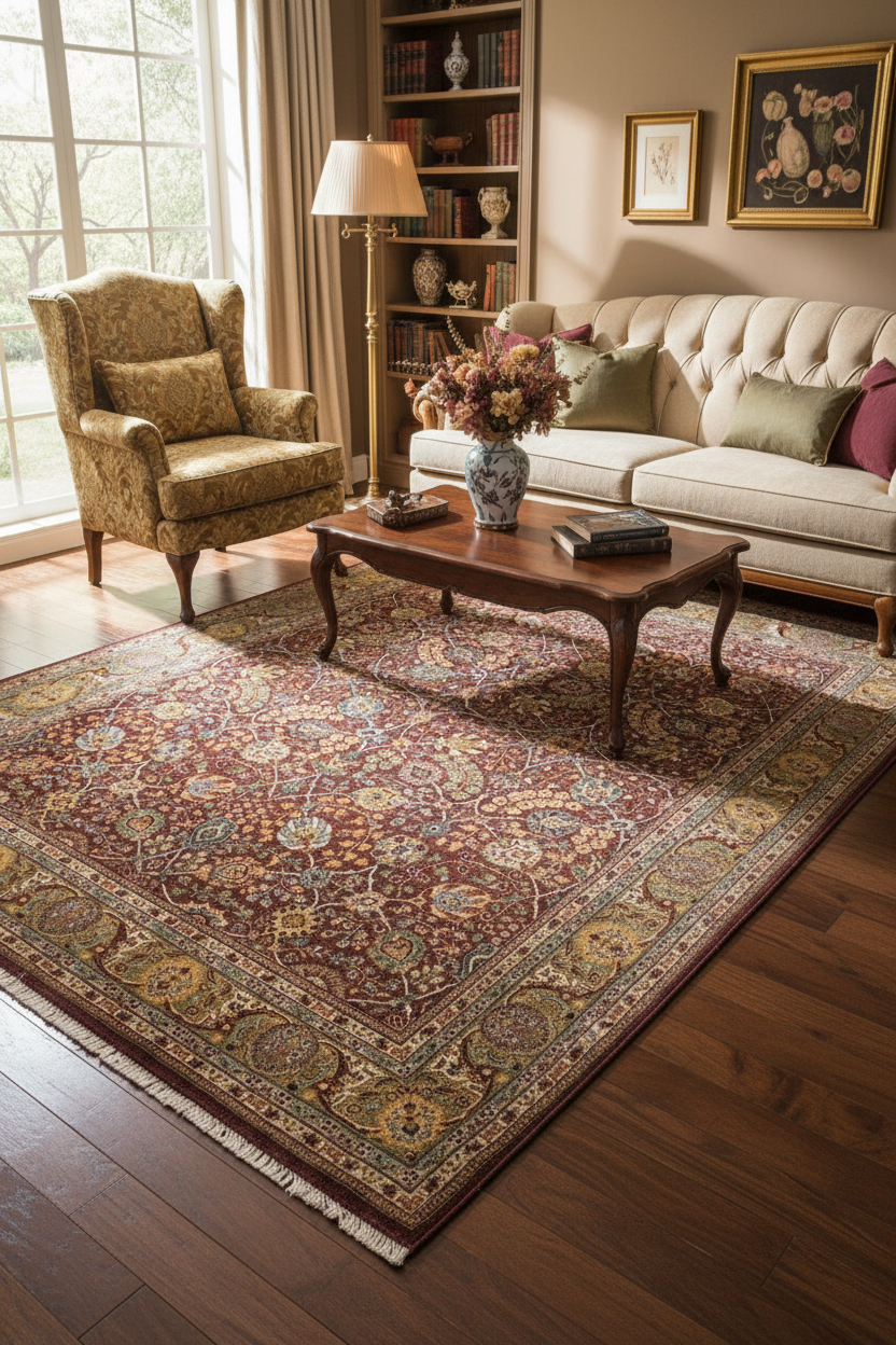 handmade Traditional Design Brown Green Hand Knotted RECTANGLE 100% WOOL area rug 8'X10'