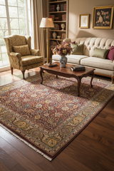 handmade Traditional Design Brown Green Hand Knotted RECTANGLE 100% WOOL area rug 8'X10'