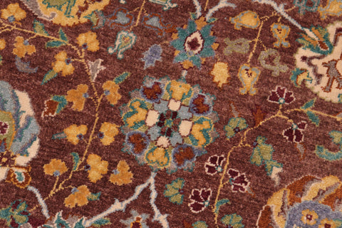 handmade Traditional Design Brown Green Hand Knotted RECTANGLE 100% WOOL area rug 8' x 10'