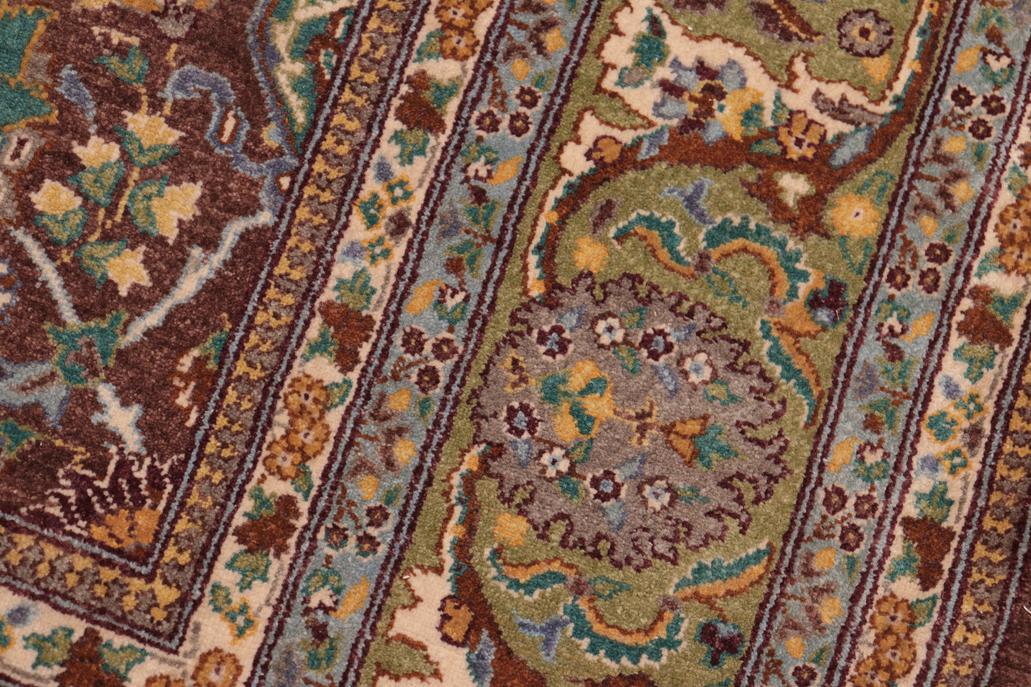 handmade Traditional Design Brown Green Hand Knotted RECTANGLE 100% WOOL area rug 8'X10'