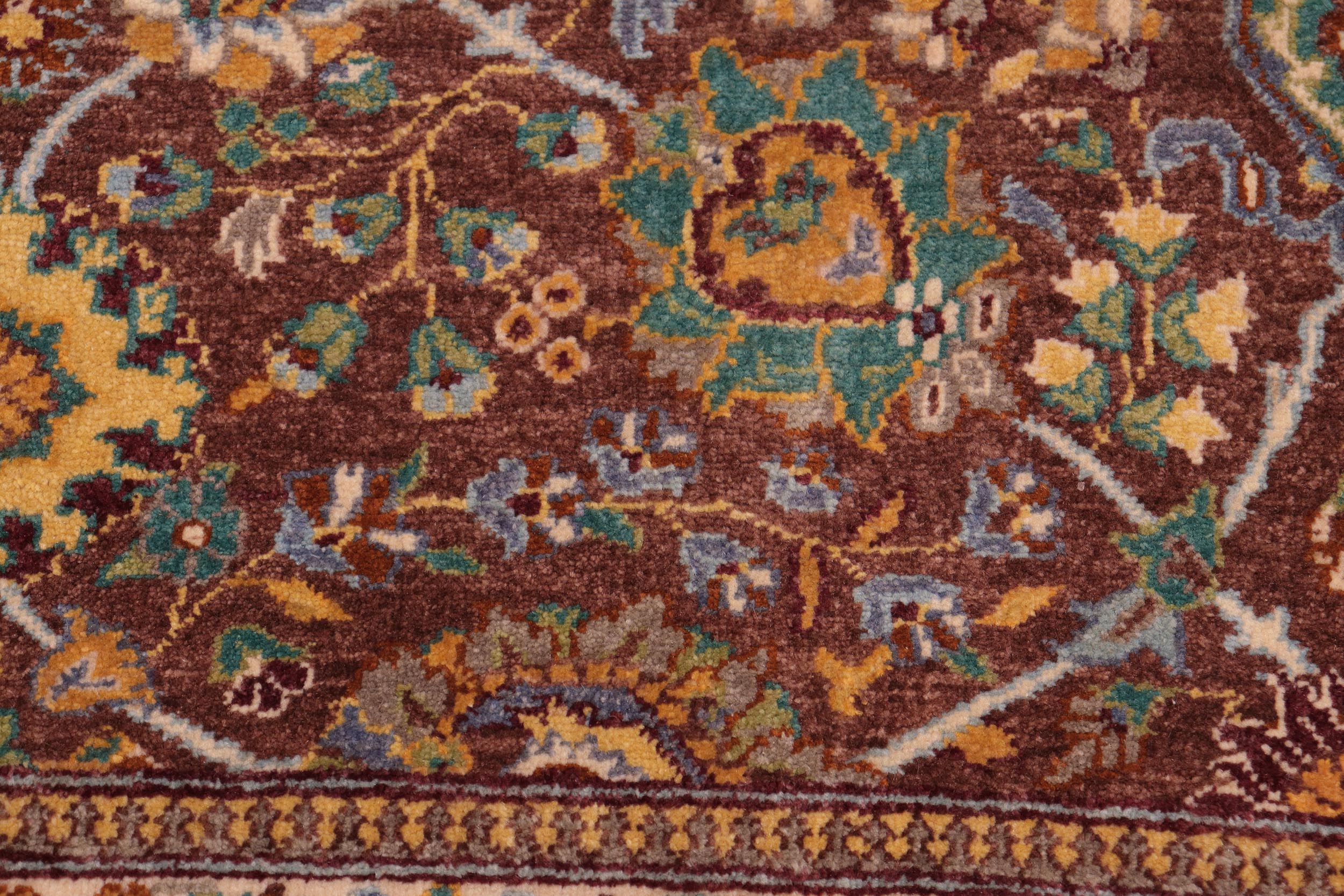 handmade Traditional Design Brown Green Hand Knotted RECTANGLE 100% WOOL area rug 8' x 10'