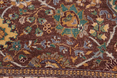 handmade Traditional Design Brown Green Hand Knotted RECTANGLE 100% WOOL area rug 8'X10'