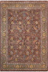 handmade Traditional Design Brown Green Hand Knotted RECTANGLE 100% WOOL area rug 8'X10'