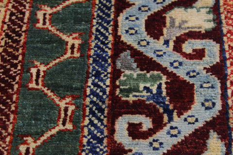 handmade Transitional Shawl Blue Ivory Hand Knotted RUNNER 100% WOOL area rug 2x10