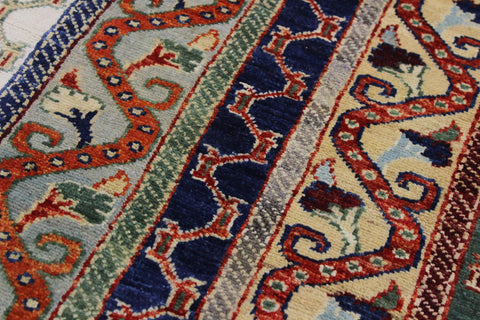 handmade Transitional Shawl Blue Ivory Hand Knotted RUNNER 100% WOOL area rug 2x10