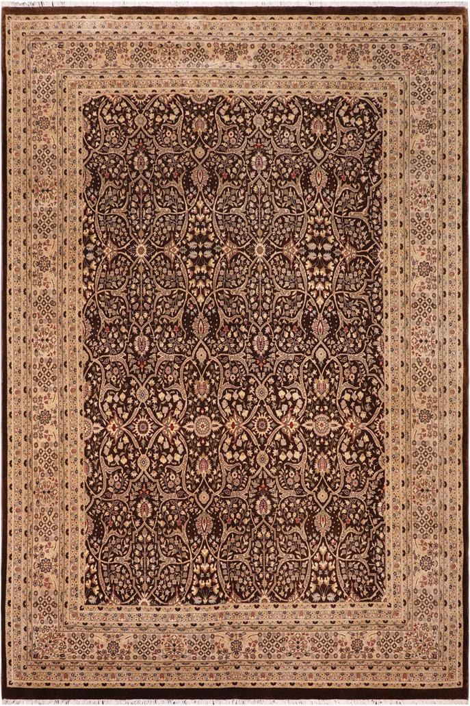 handmade Traditional Tabriz Brown Tan Hand Knotted RECTANGLE 100% WOOL area rug 8'X10'