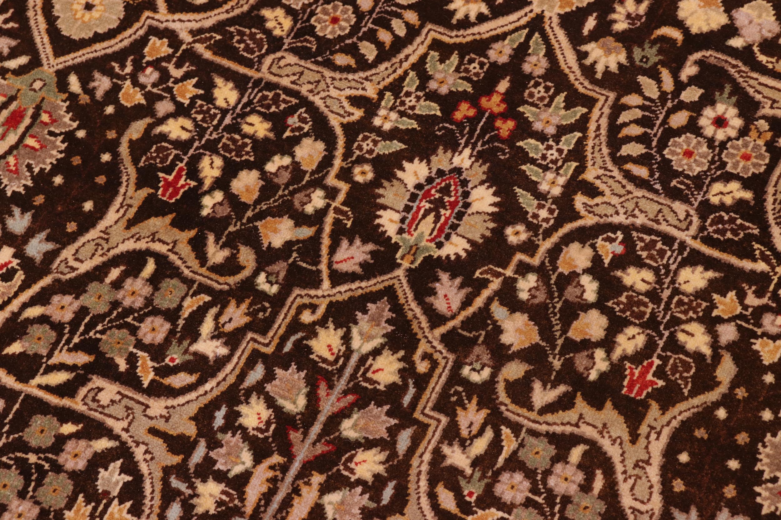 handmade Transitional Tabriz Brown Tan Hand Knotted RECTANGLE 100% WOOL area rug 8' x 10'