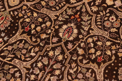 handmade Transitional Tabriz Brown Tan Hand Knotted RECTANGLE 100% WOOL area rug 8' x 10'