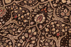 handmade Traditional Tabriz Brown Tan Hand Knotted RECTANGLE 100% WOOL area rug 8'X10'