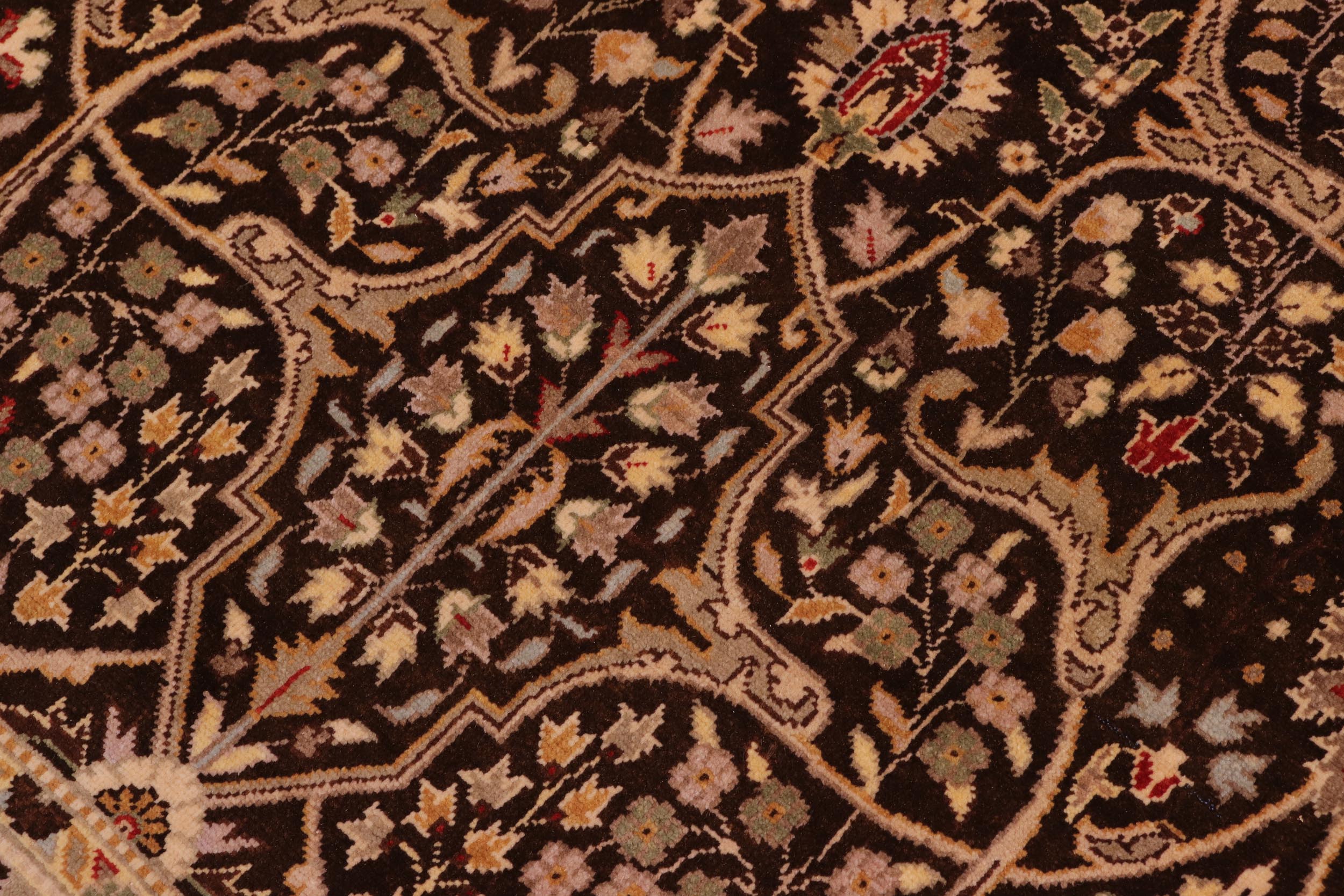 handmade Transitional Tabriz Brown Tan Hand Knotted RECTANGLE 100% WOOL area rug 8' x 10'