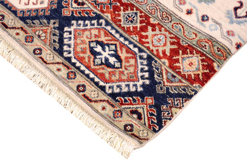 handmade Geometric Kurjean Beige Red Hand Knotted RECTANGLE 100% WOOL area rug 4x6