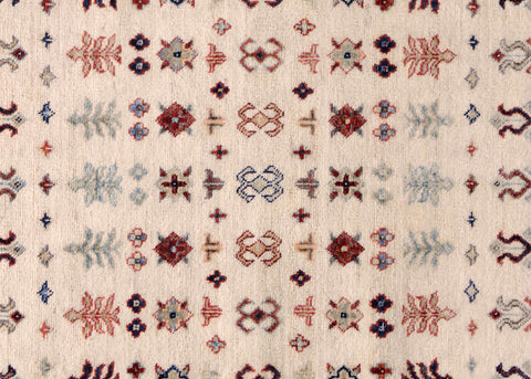 handmade Geometric Kurjean Beige Red Hand Knotted RECTANGLE 100% WOOL area rug 4x6