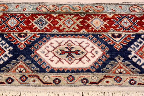 handmade Geometric Kurjean Beige Red Hand Knotted RECTANGLE 100% WOOL area rug 4x6