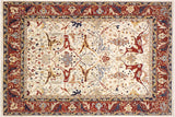Eclectic Ziegler Adeline Ivory/Rust Hand-Knotted Wool Rug - 11'10'' x 14'8''