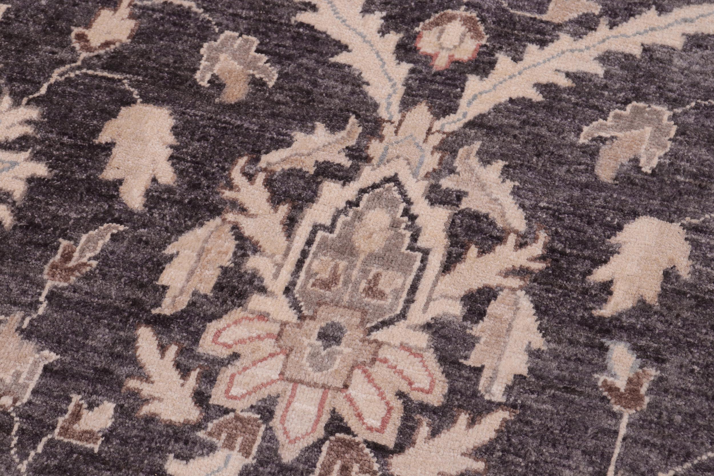 handmade Transitional Kafkaz Charcoal Tan Hand Knotted RECTANGLE 100% WOOL area rug 12' x 15'