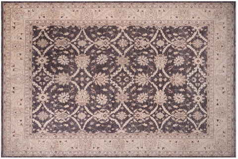 handmade Transitional Kafkaz Charcoal Tan Hand Knotted RECTANGLE 100% WOOL area rug 12' x 15'