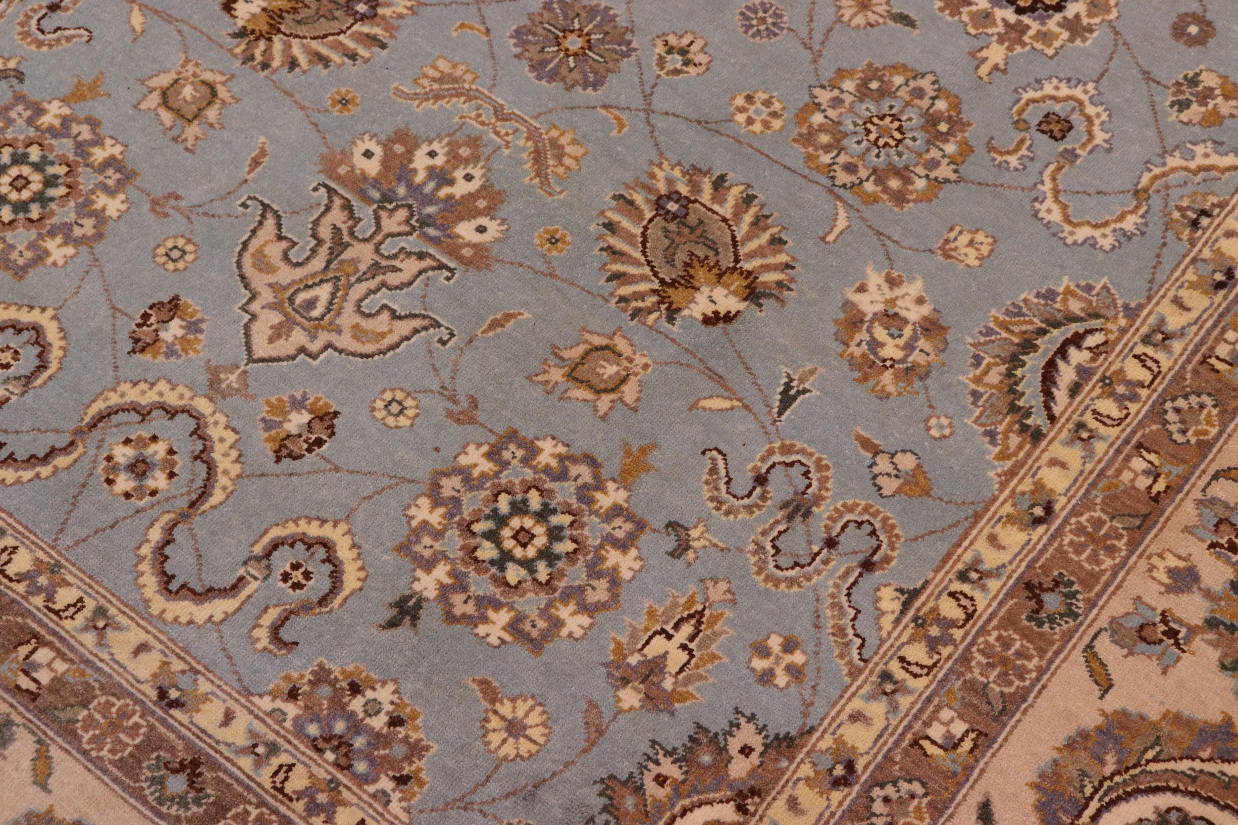 handmade Transitional Veg Dye Lt. Blue Lt. Tan Hand Knotted RECTANGLE 100% WOOL area rug 8' x 10'