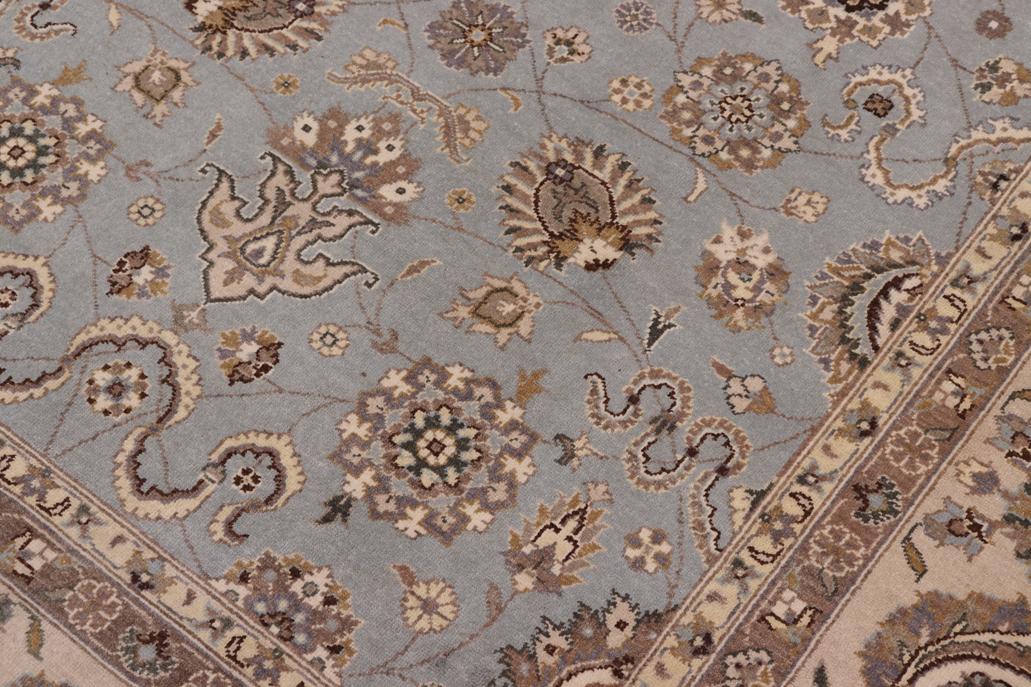 handmade Traditional Veg Dye Lt. Blue Lt. Tan Hand Knotted RECTANGLE 100% WOOL area rug 8'X10'