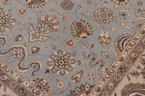 handmade Traditional Veg Dye Lt. Blue Lt. Tan Hand Knotted RECTANGLE 100% WOOL area rug 8'X10'