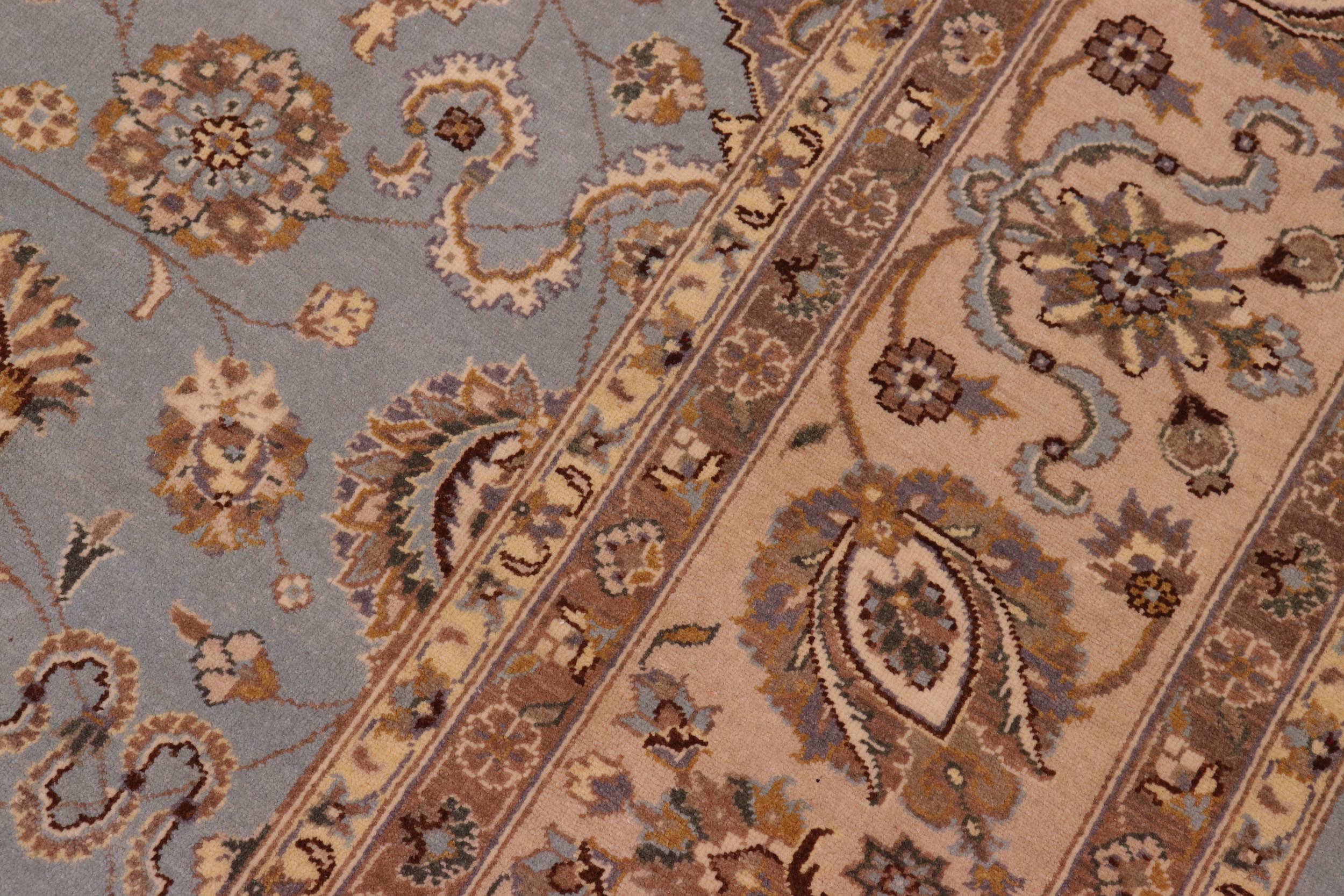 handmade Transitional Veg Dye Lt. Blue Lt. Tan Hand Knotted RECTANGLE 100% WOOL area rug 8' x 10'