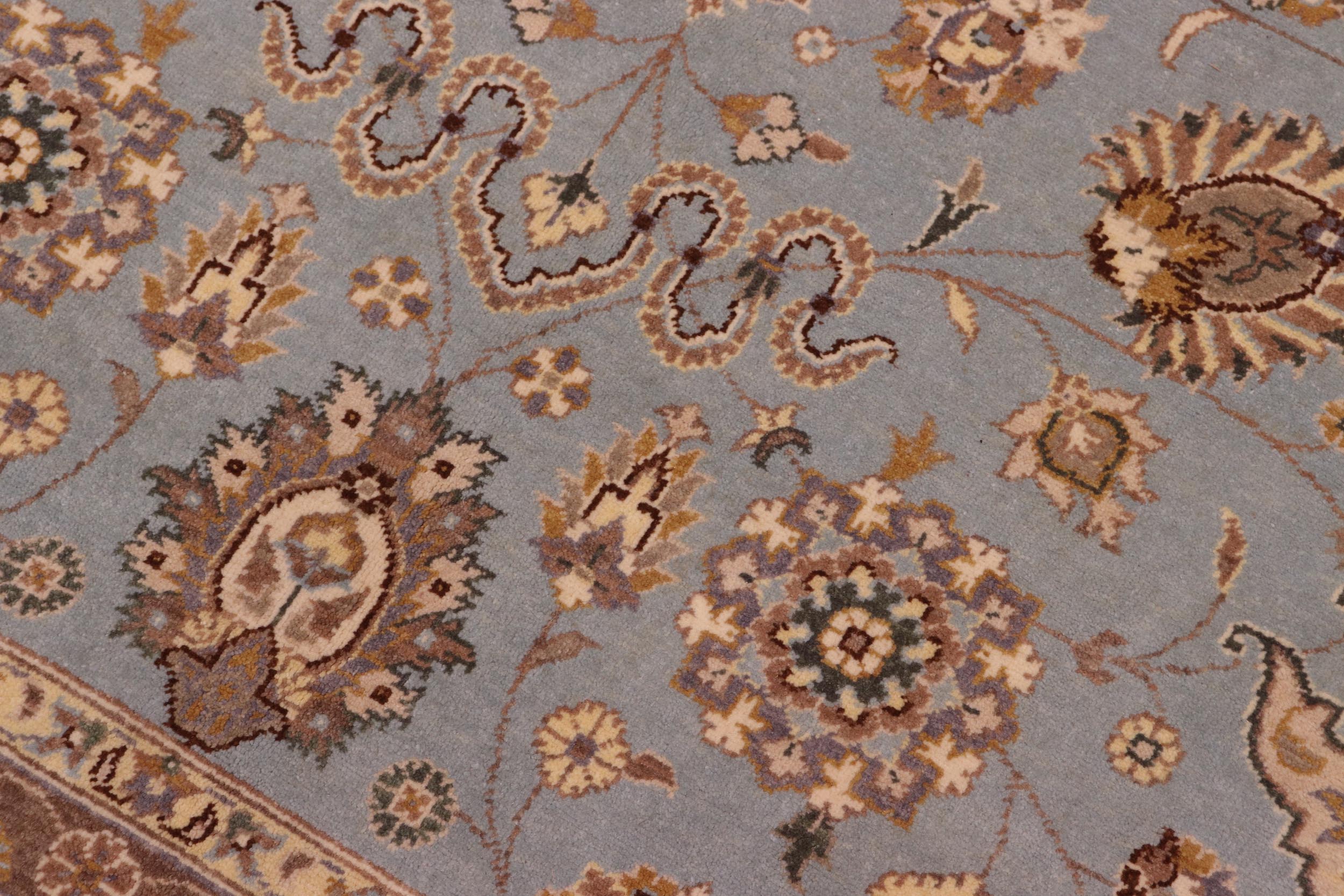 handmade Transitional Veg Dye Lt. Blue Lt. Tan Hand Knotted RECTANGLE 100% WOOL area rug 8' x 10'