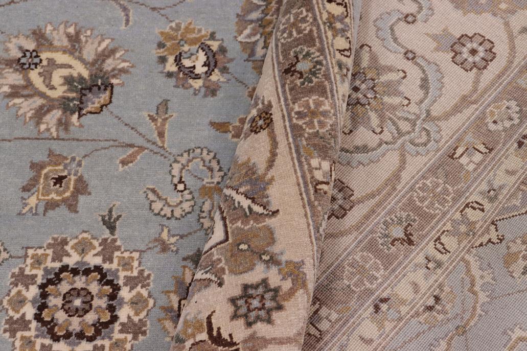 handmade Traditional Veg Dye Lt. Blue Lt. Tan Hand Knotted RECTANGLE 100% WOOL area rug 8'X10'