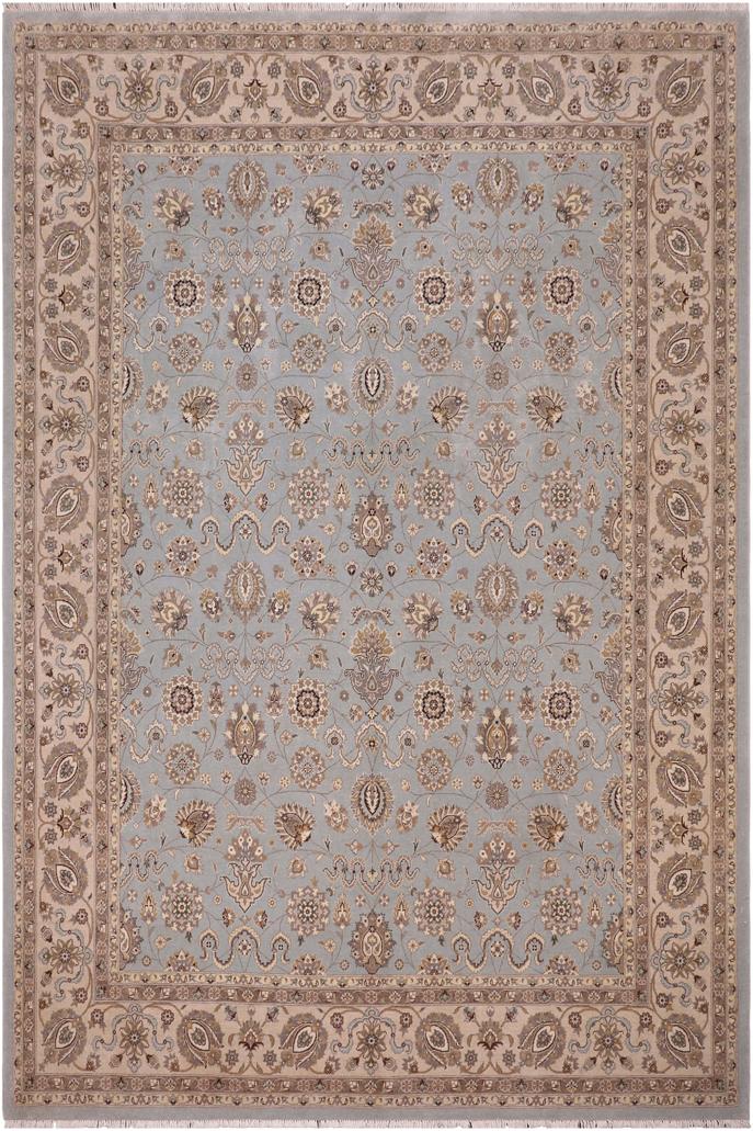 handmade Traditional Veg Dye Lt. Blue Lt. Tan Hand Knotted RECTANGLE 100% WOOL area rug 8'X10'